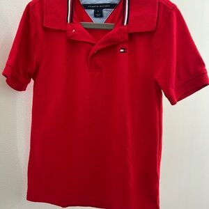 Tommy Hilfiger Red Polo with Navy Accents - Boys Size 5
